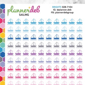 SAILING Planner Stickers for Erin Condren Planners, Daily Duos, Happy Planners, Plum Planners, Bullet Journals, Any Planners, SOB-7104