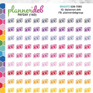 Naklejki PAYDAY Planner dla Erin Condren Planners, Daily Duos, Happy Planners, Plum Planners, Bullet Journals, Any Planner, SOB-7085