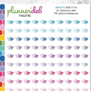 Pegatinas para planificadores de teatro para planificadores Erin Condren, Daily Duos, Happy Planners, Plum Planners, Bullet Journals, SOB-7116