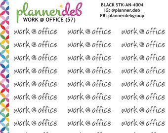 Pegatinas con texto "Trabaja en la oficina" para Erin Condren Planner, Daily Duo, Happy Planner, Plum Planner, MakseLife, BuJo, a5, STK-4004, 4 tipografías
