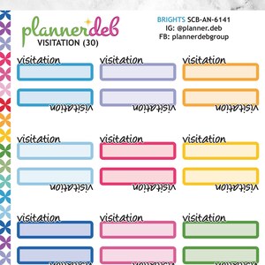 Visitation Script label planner stickers, perfect voor Erin Condren planners, Daily Duos, Happy planners, Plum planners, SCB-6141
