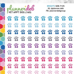 Dog Vet Appt Planner Stickers for Erin Condren Planners, Daily Duos, Happy Planners, Plum Planners, Bullet Journals, Any Planners, SOB-7125
