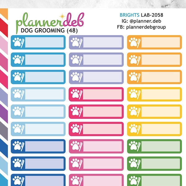 DOG GROOMING Label Planner Stickers for Erin Condren Planners, Daily Duos, Happy Planners, Plum Planners, Bullet Journals, LAB-2058