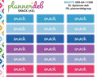 SNACK HEADER Planner Stickers for Erin Condren Planners, Daily Duos, Happy Planners, Plum Paper Planners, Bullet Journal, HEB-11308