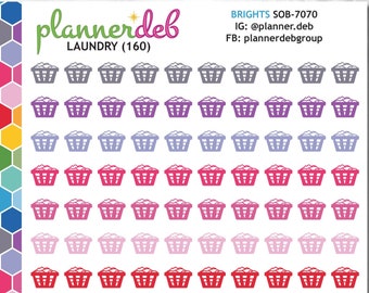 LAUNDRY Planner Stickers for Erin Condren Planners, Daily Duos, Happy Planners, Plum Planners, Bullet Journals, Any Planners, SOB-7070