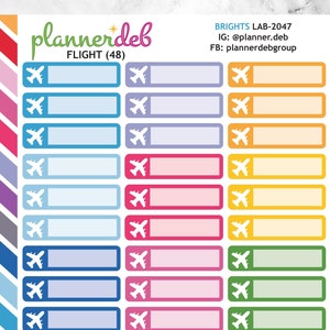 Adesivi Flight Planner per Erin Condren Planner, Daily Duos, Happy Planner, Plum Planner, Bullet Journal, Any Planner, LAB-2047