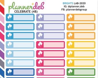 Pegatinas para planificadores Celebrate Label para planificadores Erin Condren, Daily Duos, Happy Planners, Plum Planners, Bullet Journals, LAB-2020