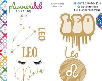 LEO ZODIAC Planner Stickers for Erin Condren Planner, Daily Duo, Happy Planner, Plum Planner, MakseLife, BuJo, A5, CAB-20482-1 & 2