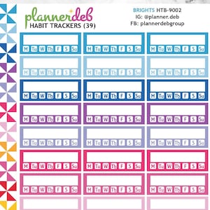 HABIT TRACKER (Blank, One Week) Planner Sticker for Erin Condren Planner, Daily Duo, Happy Planner, Plum Planner, Bullet Journal, HTB-9002