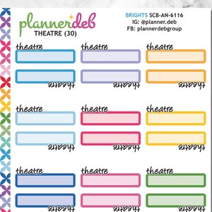 Pegatinas para planificadores con etiquetas de guión de teatro, perfectas para planificadores Erin Condren, dúos diarios, planificadores Happy, planificadores Plum, SCB-6116