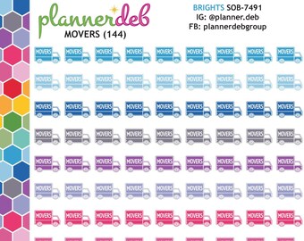 MOVERS Planner Stickers for Erin Condren Planners, Daily Duos, Happy Planners, MakseLife, Plum Planners, Bullet Journals, A5, SOB-7491