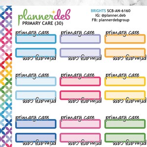 ATENCIÓN PRIMARIA Pegatinas de Script Label Planner para Erin Condren Planner, Daily Duo, Happy Planner, Plum Planner, MakseLife, BuJo, A5, SCB-6160