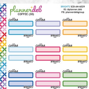 COFFEE DATE Script Label Planner Stickers for Erin Condren Planner, Daily Duo, Happy Planner, Plum Planner BuJo, A5 Planner, SCB-6029