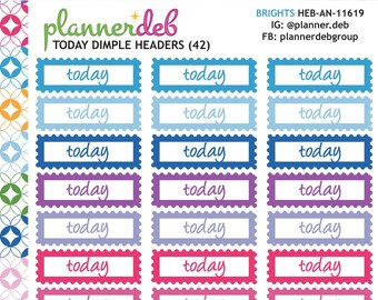 Today Header Planner Stickers, Perfect For Erin Condren Planners, Daily Duos, Happy Planners, Plum Planners, MakseLife, BuJo, HEB-11619
