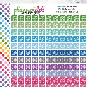 ARCHERY Planner Sticker for Erin Condren Planner, Happy Planner, Daily Duo, Plum Planner, MakselIfe, BuJo, A5 Planner, BRB-1003