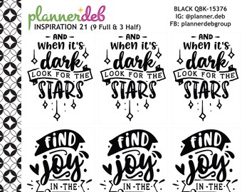 INSPIRATION QUOTES (21-30) Planner Stickers for Erin Condren Planner, Daily Duo, Happy Planner, Plum Planner, BuJo, A5, QBK-15376-15385