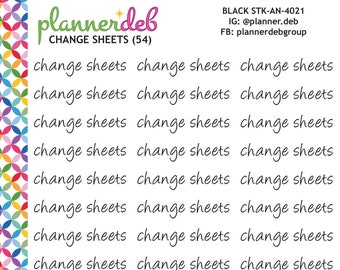 HOJAS DE CAMBIO Pegatinas de Script Planner para Erin Condren Planner, Daily Duo, Happy Planner, Plum Planner, BuJo, A5, STK-4021, 4 Tipografías