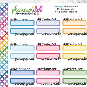 APPOINTMENT Script Label Planner Stickers for Erin Condren Planner, Daily Duo, Happy Planner, Plum Planner, MakseLife, BuJo, A5, SCB-6046