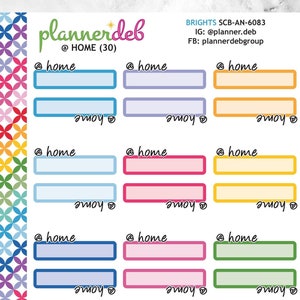 At Home Script Label Planner Stickers for Erin Condren Planner, Daily Duo, Happy Planner, Plum Planner, MakseLife, BuJo, A5, SCB-6083