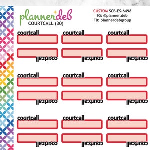 Courtcall Script Label Planner Stickers, Perfect For Erin Condren Planners, Daily Duos, Happy Planners, Plum Planners, SCB-6498