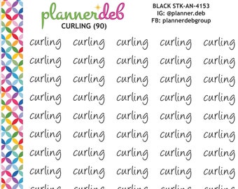 CURLING Script Planner Stickers para Erin Condren Planner, Daily Duo, Happy Planner, Plum Planner, BuJo, A5 Planner, STK-4153, 4 tipos de letra