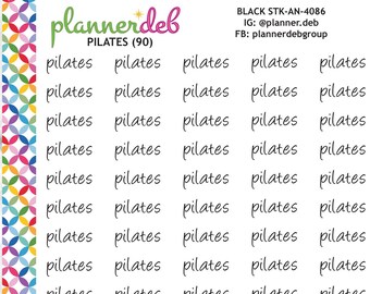 PILATES Script Planner Stickers for Erin Condren Planner, Daily Duo, Happy Planner, Plum Planner, BuJo, A5, STK-4086, 4 Typefaces