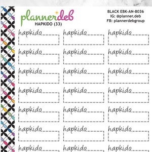 HAPKIDO Event Box Planner Stickers for Erin Condren Planner, Daily Duo, Happy Planner, Plum Planner, BuJo, A5 Planner, EBK-8036, 4 Typefaces