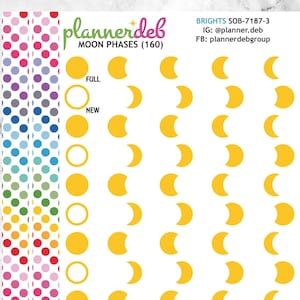 Mondphase Planer Sticker für Erin Condren Planer, Happy Planner, Happy Planner, Plum Planner, Bullet Journal, SOB-7187-3