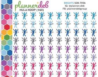 HULA HOOP Planner Stickers for Erin Condren Planners, Daily Duos, Happy Planners, Plum Planners, Bullet Journals, Any Planners, SOB-7056