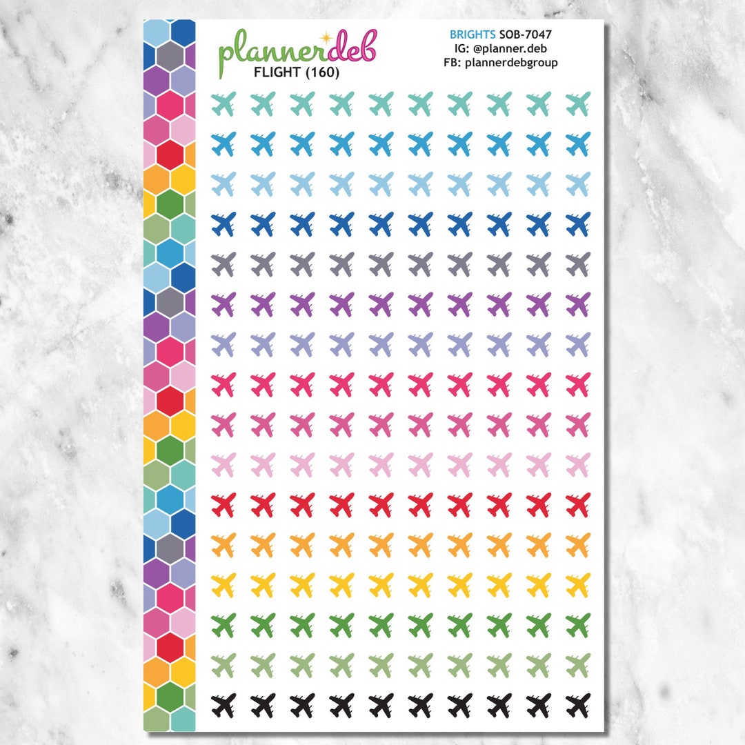 Flight Planner Stickers for Erin Condren Planners, Daily Duos, Happy ...