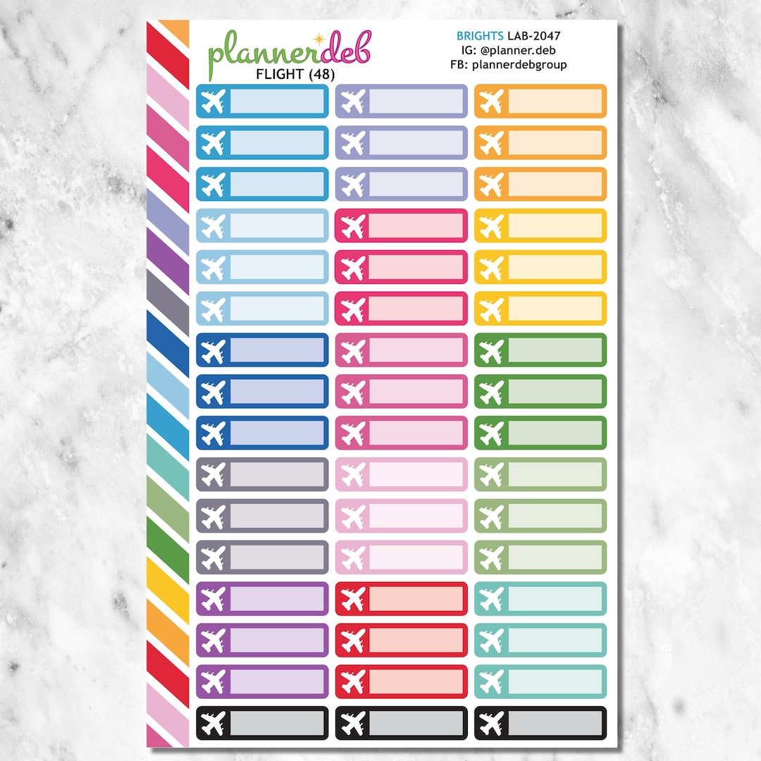 Flight Planner Stickers for Erin Condren Planners, Daily Duos, Happy ...