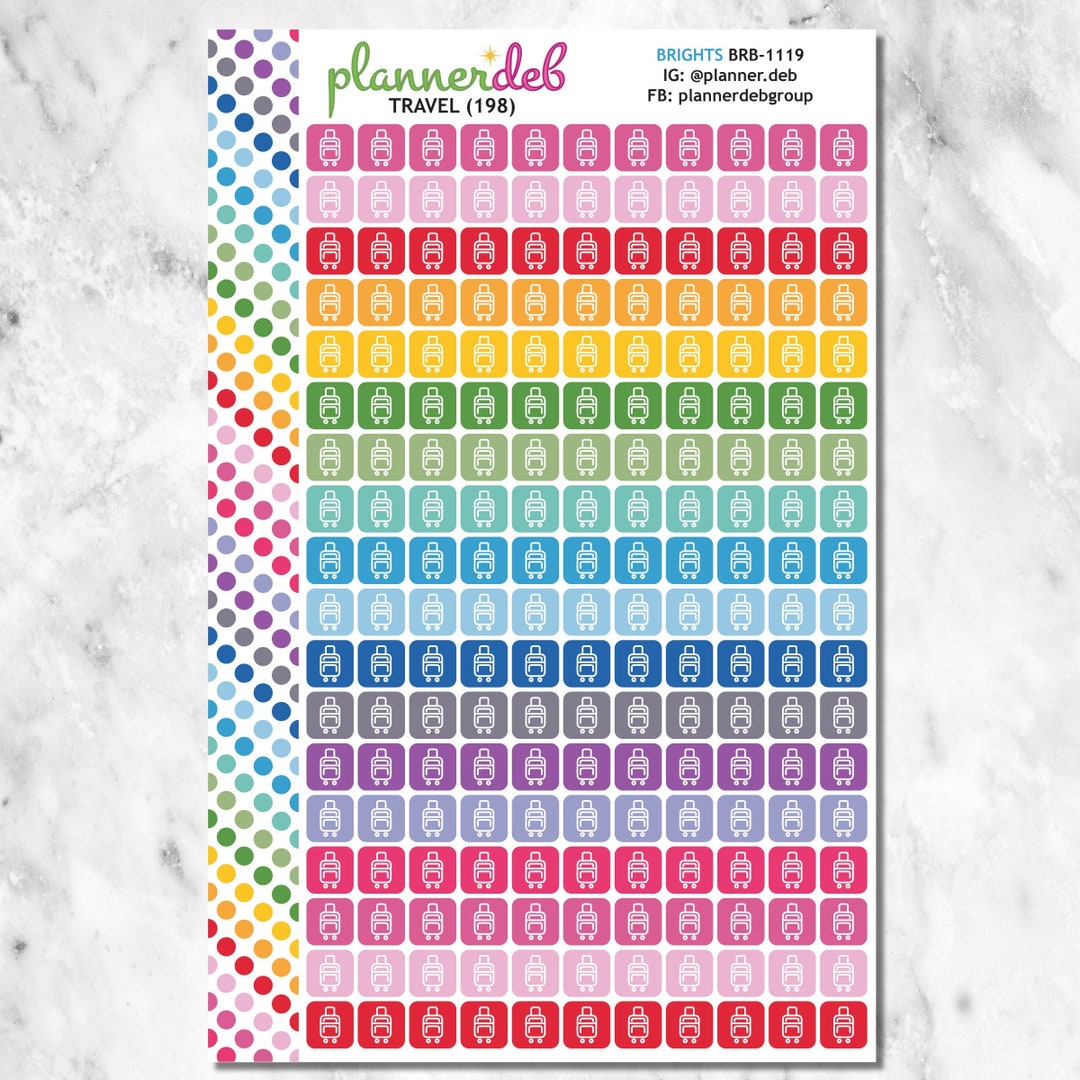 Travel Planner Stickers for Erin Condren Planners, Daily Duos, Happy ...