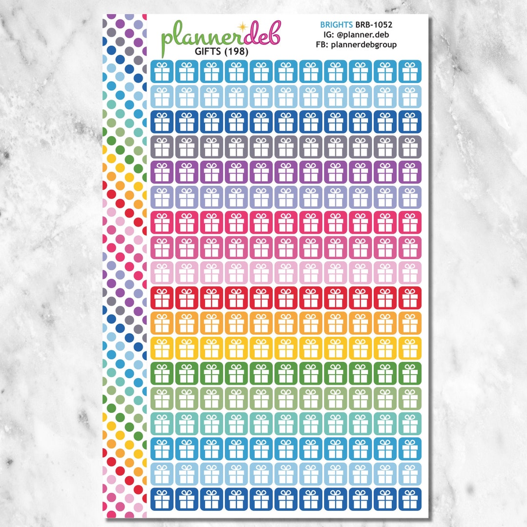 Gifts Planner Stickers for Erin Condren Planner, Daily Duos, Happy ...