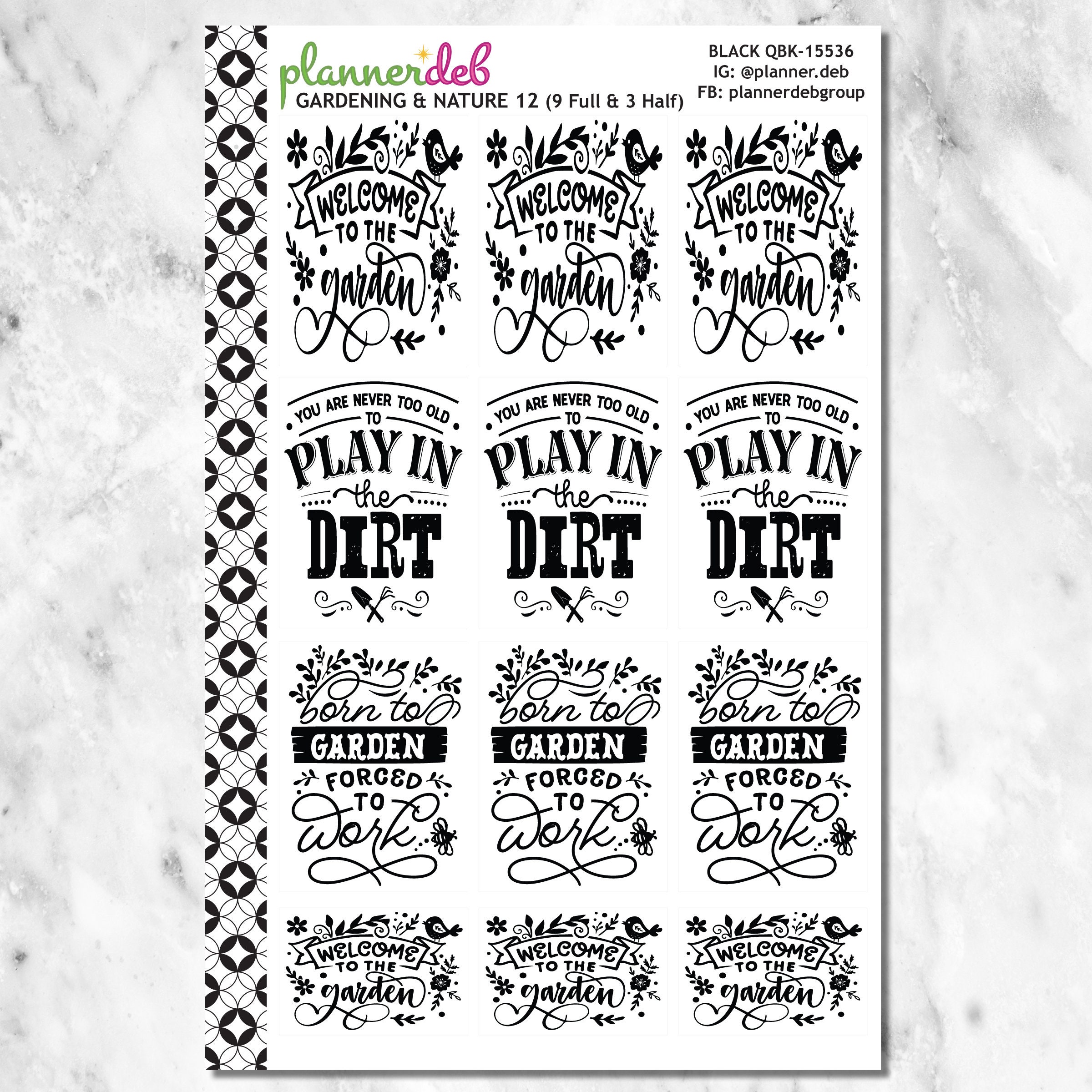 GARDENING & NATURE Quotes 11-20 Planner Stickers for Erin Condren ...