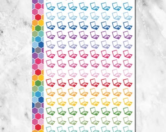 Laptop Planner Stickers for Erin Condren Planners, Daily Duos, Happy Planners, Plum Planners, Bullet Journals, Any Planners, SOB-7517