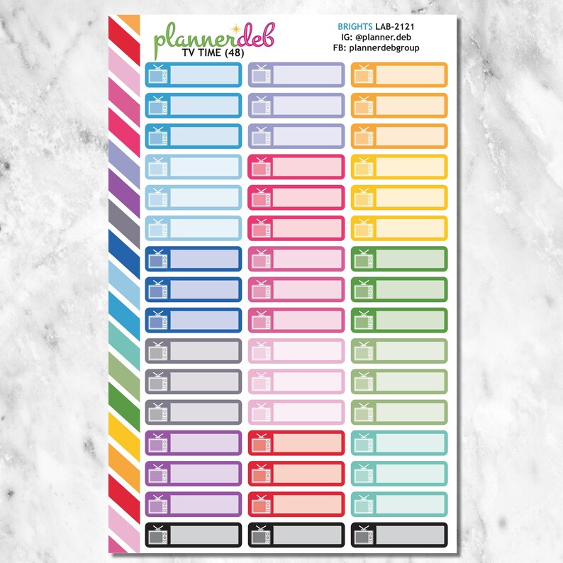 TV TIME Label Planner Stickers for Erin Condren Planners, Daily Duos ...