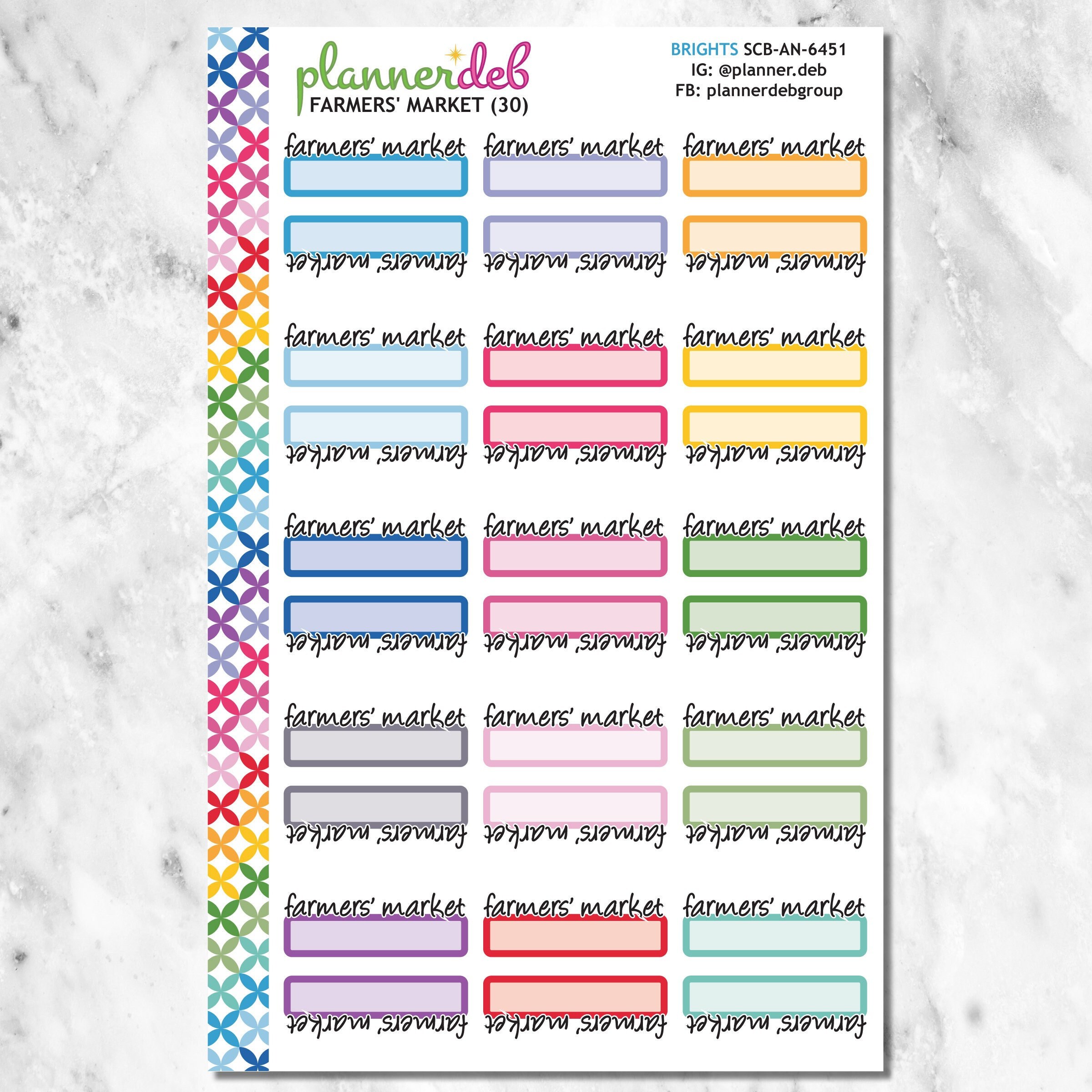 FARMERS' MARKET Script Label Planner Stickers for Erin Condren Planner ...