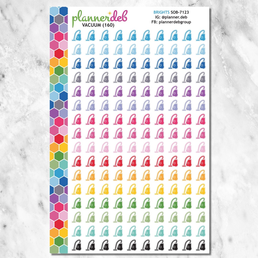 VACUUM Planner Stickers for Erin Condren Planner, Daily Duo, Happy ...