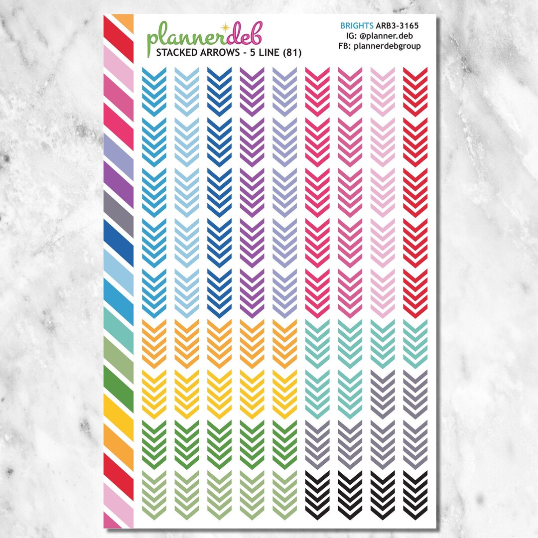 STACKED ARROWS (5 Line) Planner Stickers for Erin Condren Planner ...