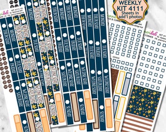 November/Fall Kit 4111 Weekly Pages Planner Stickers Sheets 8-13. Created for Erin Condren Planner; Fit Other Planners