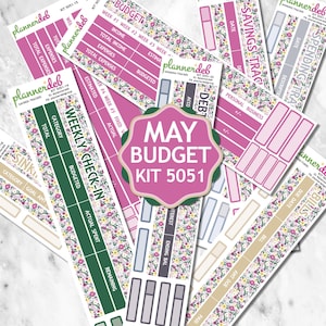 Kit de pegatinas para planificador de presupuesto (mayo/primavera) 5051, compatibles con Erin Condren Planner, Daily Duo, Plum Planner, MakseLife, BuJo y A5.