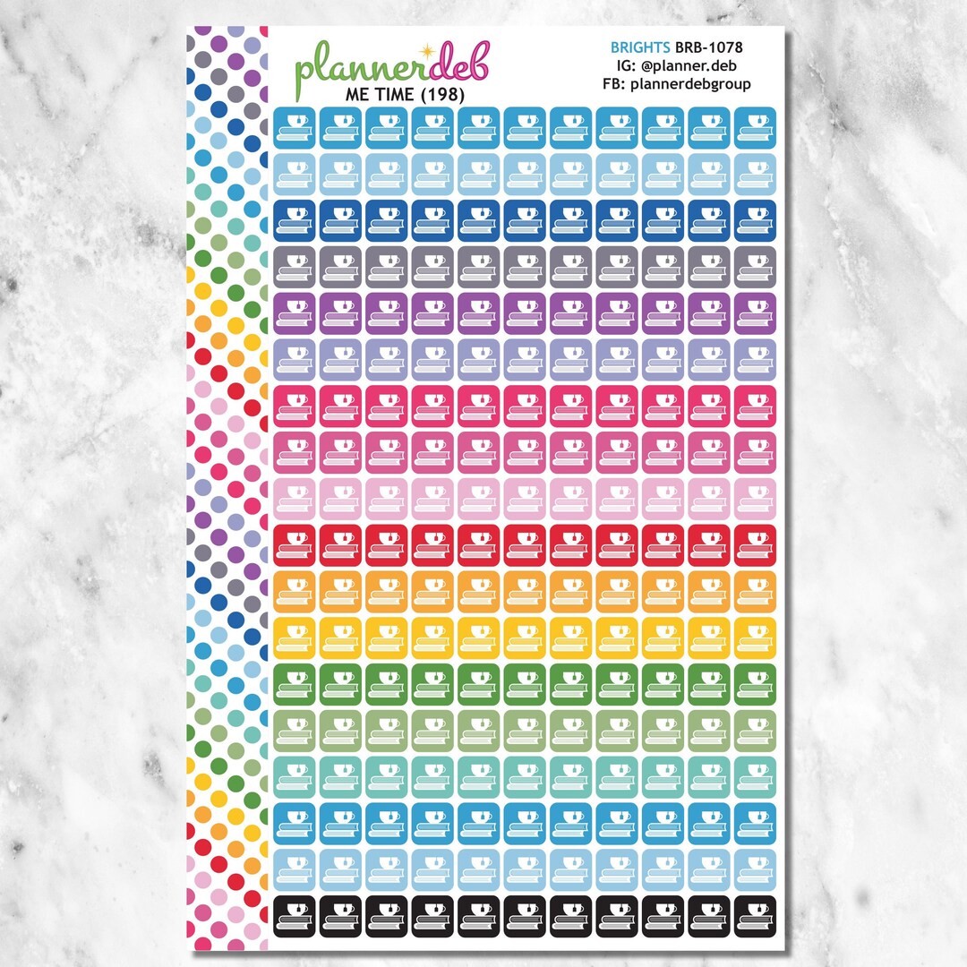 Me Time Planner Stickers for Erin Condren Planner, Daily Duo, Happy ...