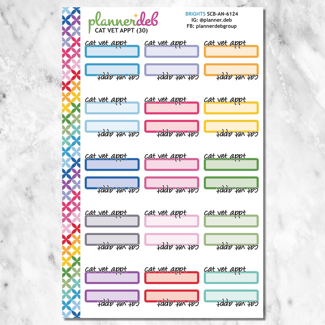 Printable Veterinary Script Label Cat Vet Appointment Script Label Planner Stickers, Perfect for Erin ...