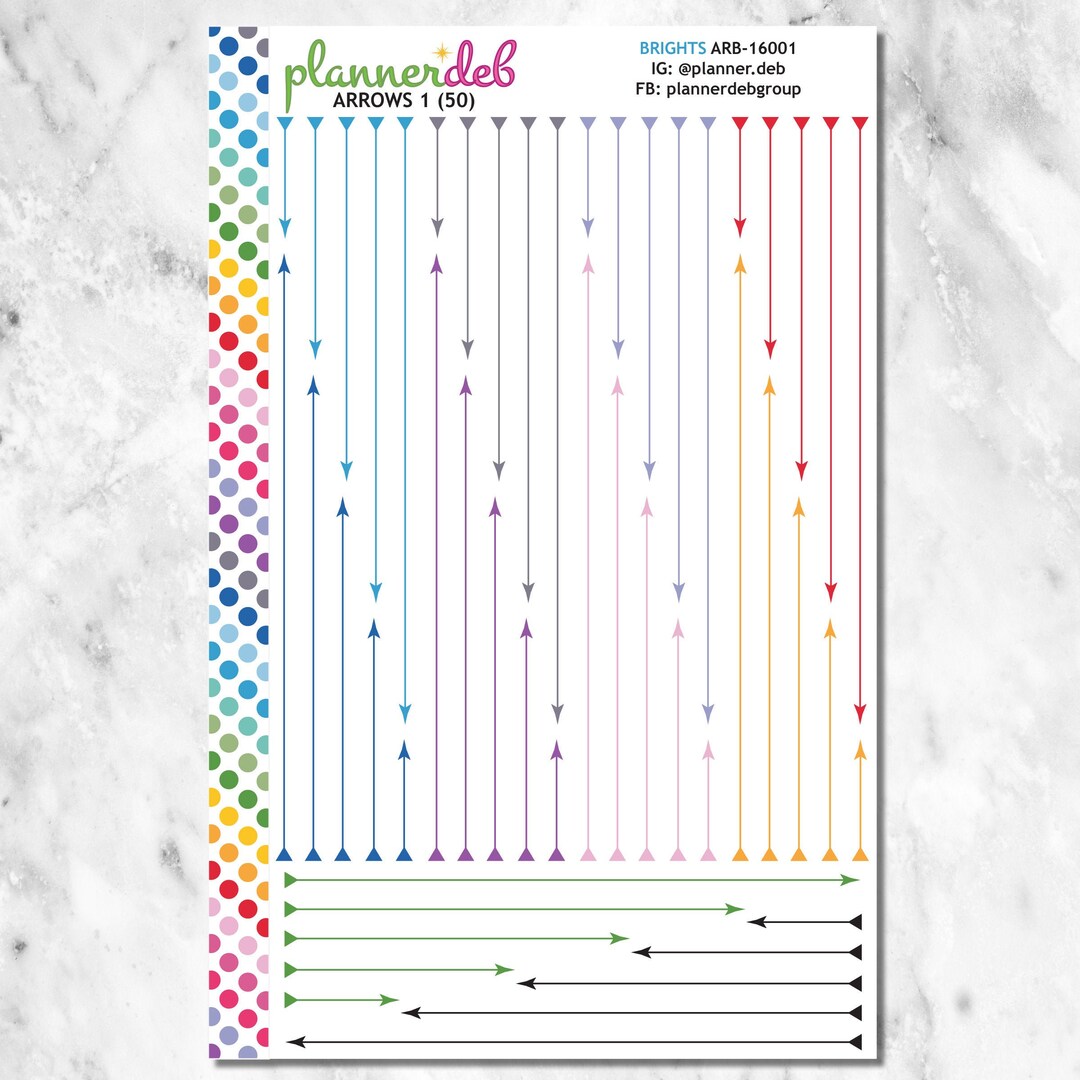 Arrow Planner Stickers (4 Styles) for Erin Condren Planner, Daily Duo ...