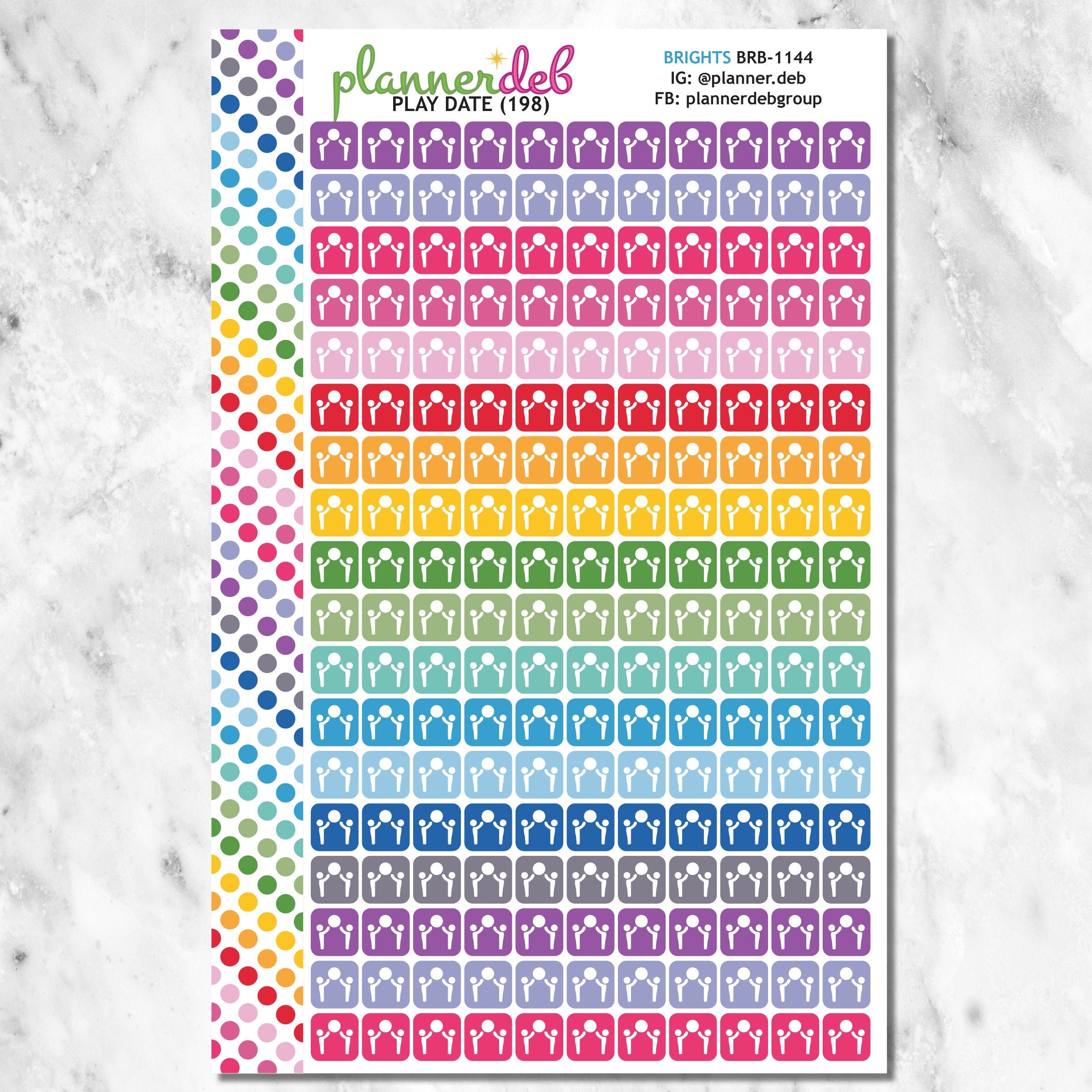 PLAY DATE Planner Stickers for Erin Condren Planners, Daily Duos, Happy ...