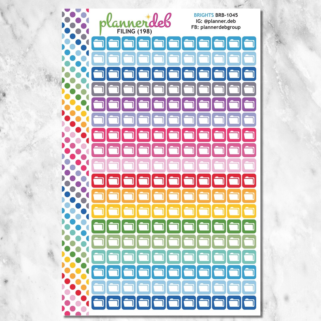 FILING Planner Stickers for Erin Condren Planners, Daily Duos, Happy ...