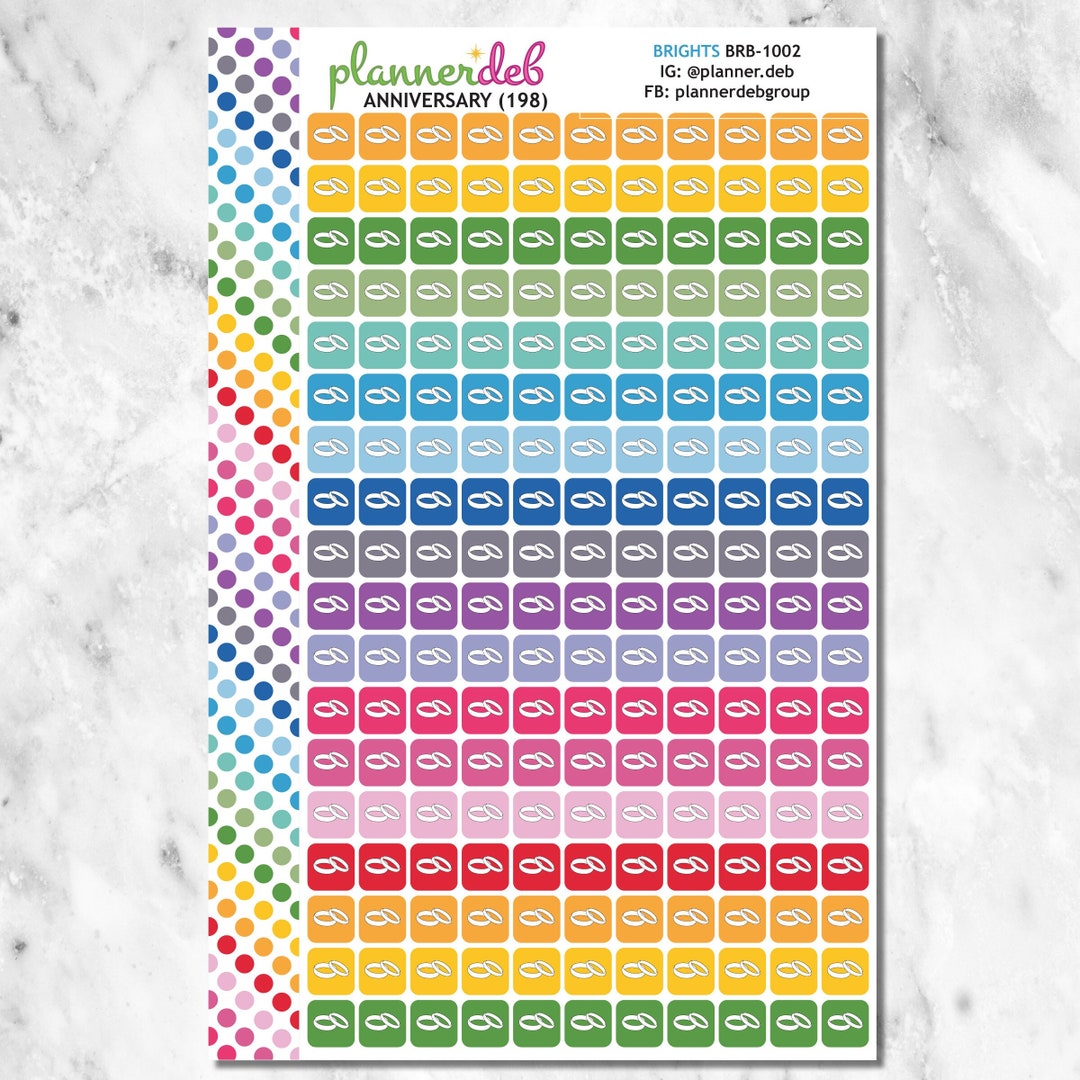 Anniversary Planner Stickers for Erin Condren Planner, Daily Duo, Happy ...