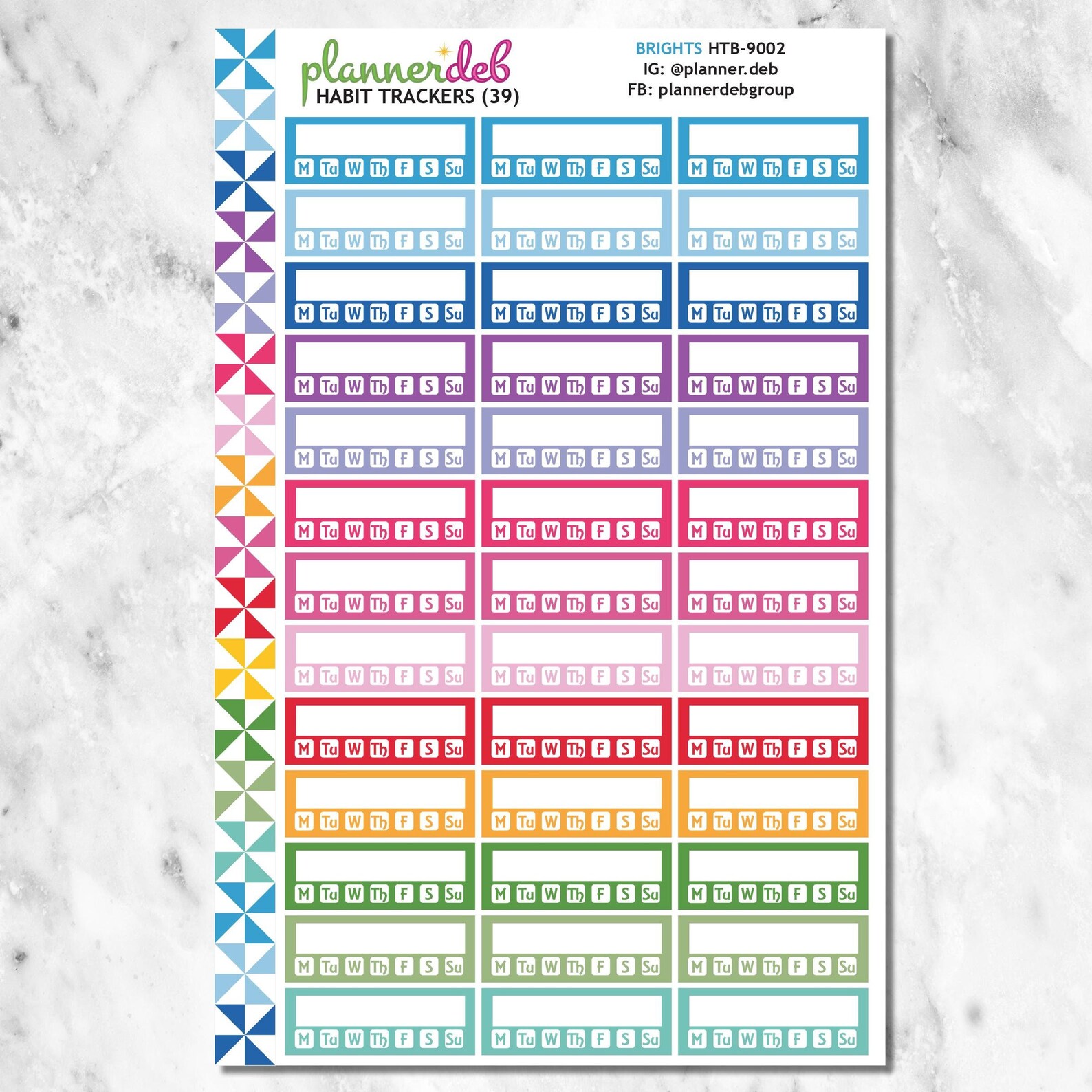 HABIT TRACKER (blank, One Week) Planner Sticker for Erin Condren ...
