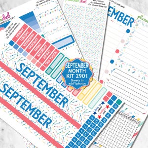 September/School Kit 2901 Monthly Planner Sticker, Perfect for Erin CondrenPlanner; Will Fit Other Planners
