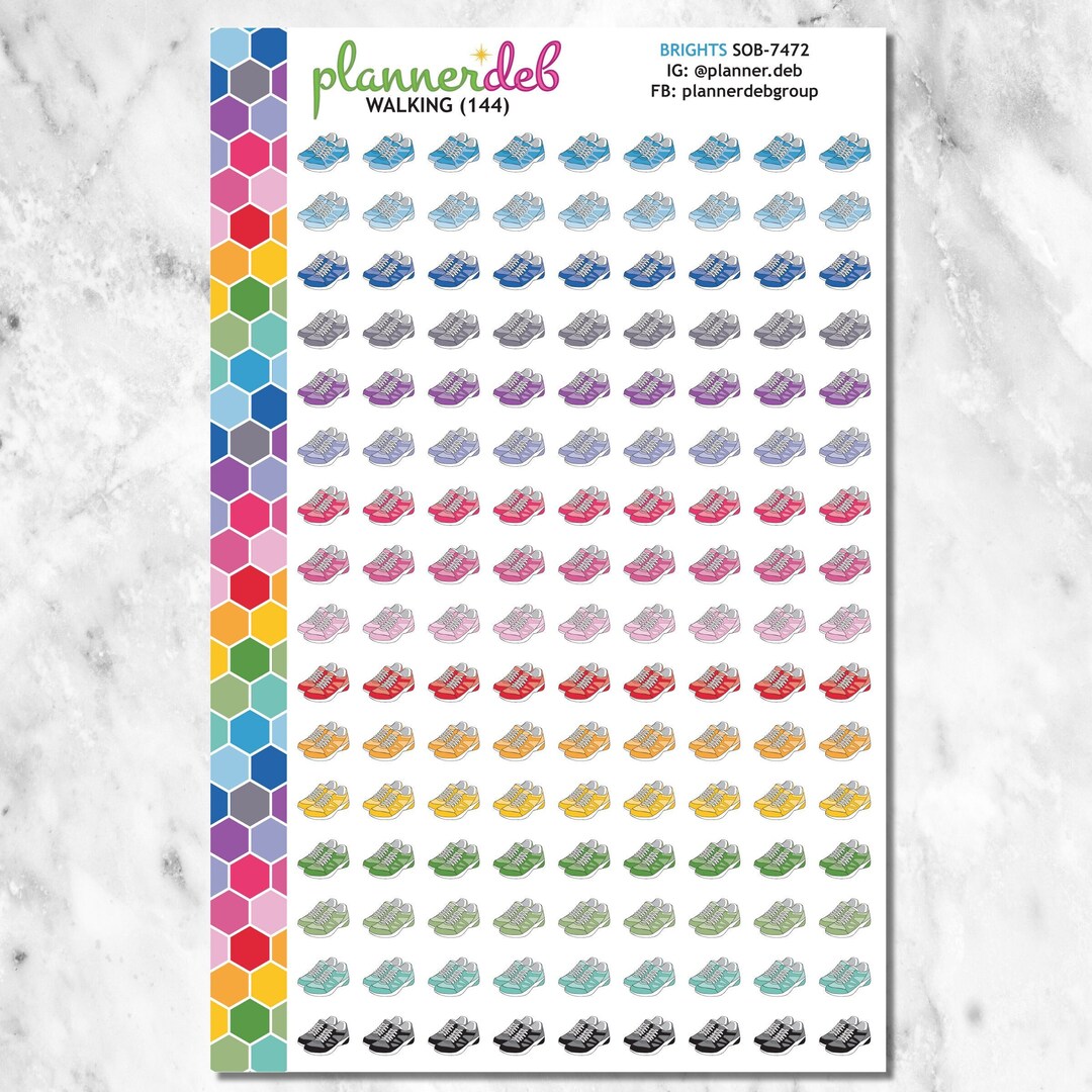 Walking Planner Stickers for Erin Condren Planners, Daily Duos, Happy ...